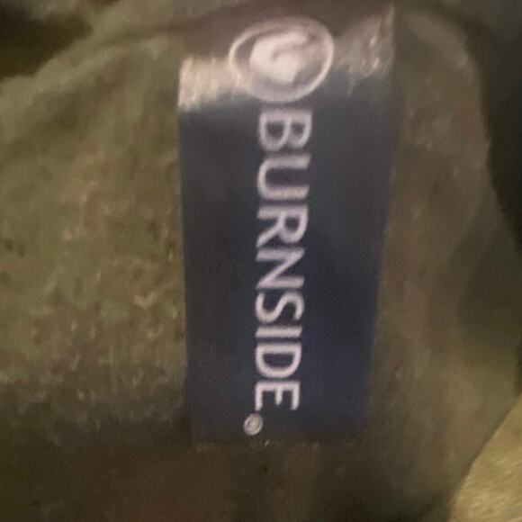 Burnside Olive Green Flannel Button-Up Shirt XL Heavyweight Workwear Style - Picture 4 of 7